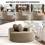Round Sofa Bed with Memory Foam Sectional Couch