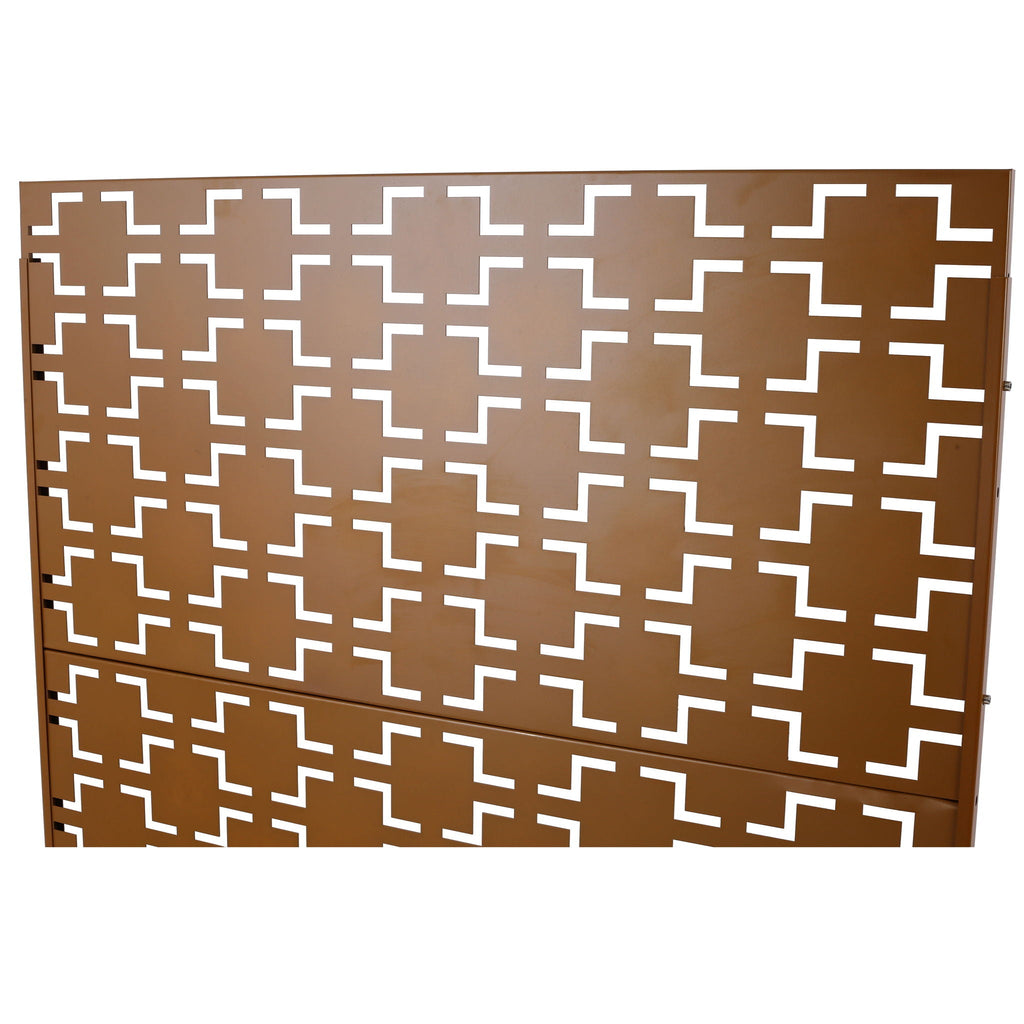 Black Metal Room Divider Privacy Screen with Rust-Resistant Finish