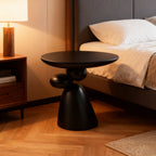 Lucky Stone Shaped Table with Sculptural Base – White, Black, or Gray