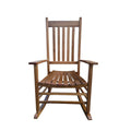 Balcony Porch Adult Rocking Chair with Solid Hardwood Frame - Available in Brown, Oak, or White