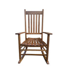 Balcony Porch Adult Rocking Chair with Solid Hardwood Frame - Available in Brown, Oak, or White