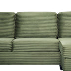 U-Shaped Upholstered Sectional Sofa with Movable Ottoman