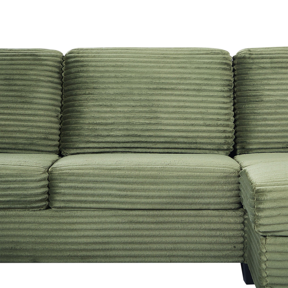 U-Shaped Upholstered Sectional Sofa with Movable Ottoman