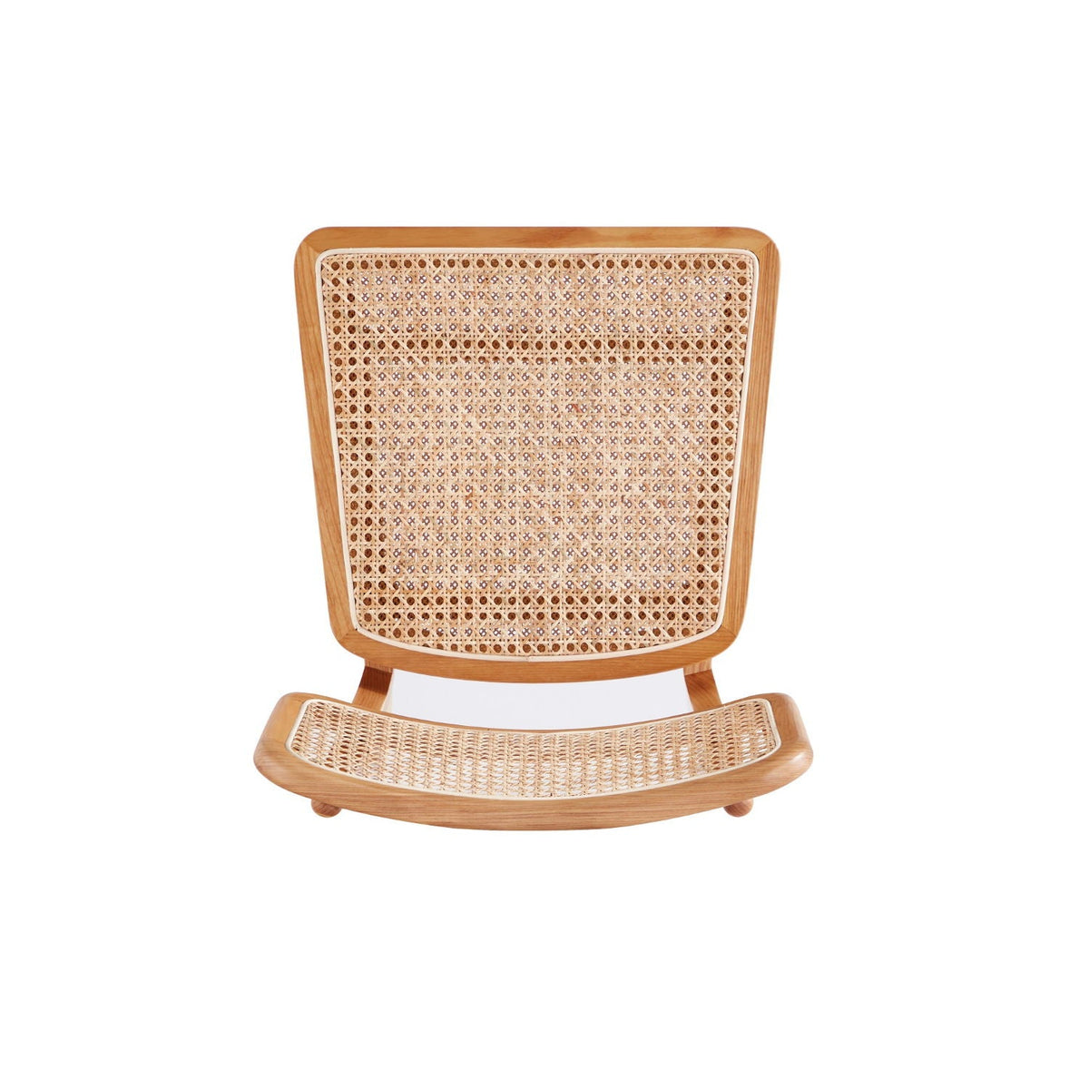 Solid Ash Wood Dining Chair Set with Rattan Cane Seat - Black or Light Brown