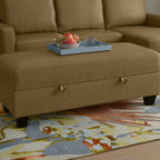Drason Storage Ottoman with Concealed Storage - Gray or Light Brown