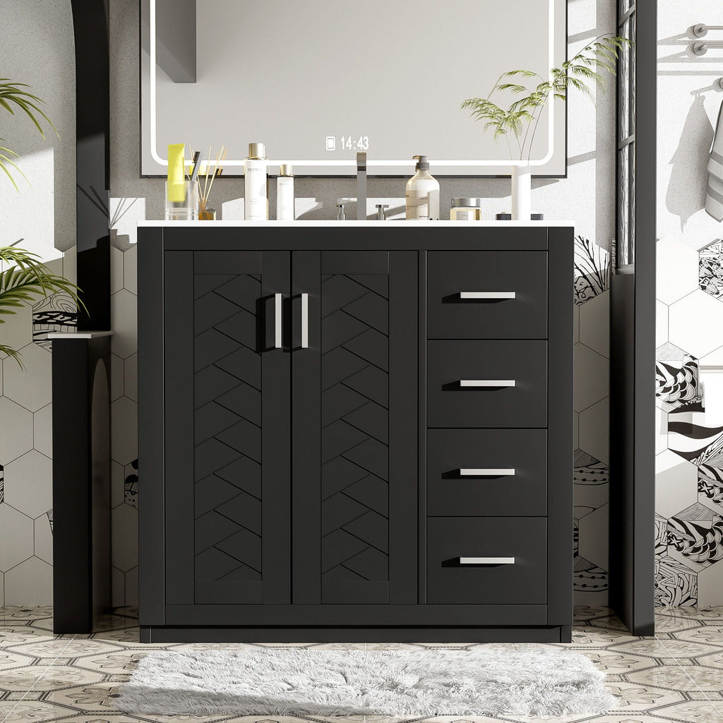 Bathroom Vanity With Sink Combo, Storage Cabinet, Freestanding Set