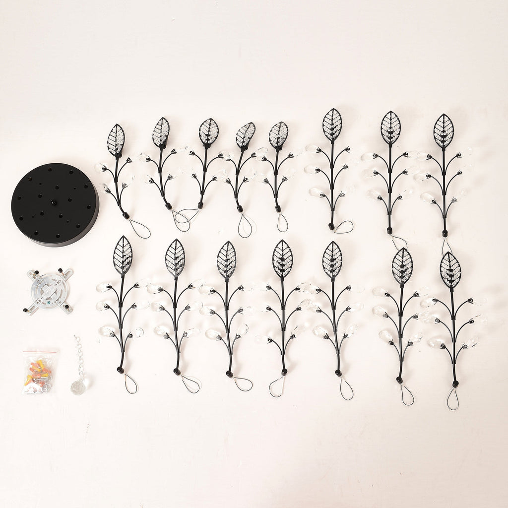 15-Light Chandelier with Crystal Accents - Matte Black
