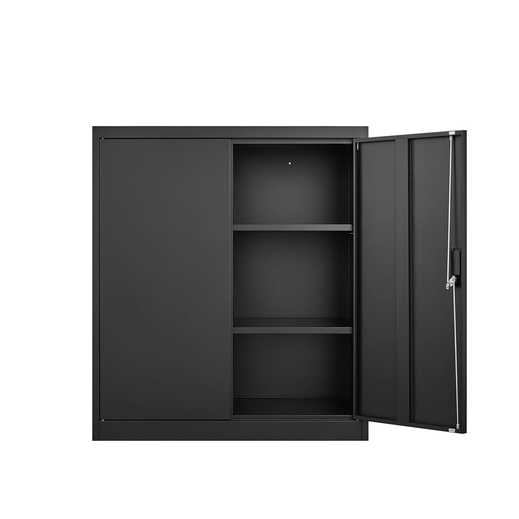 Metal Storage Cabinet With Locking Doors And Adjustable Shelf