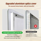 Wall Mounted LED Lighting Mirror with 3-Color Dimmable Light - Silver