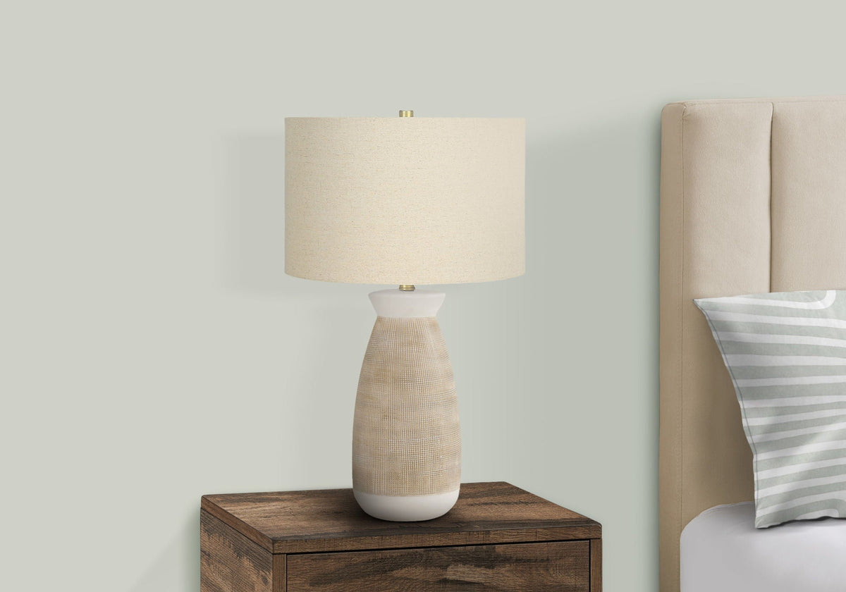 Ceramic Table Lamp with 3-Way Switch - Cream