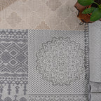 Guros Collection 6.7x9 Rug with Stain-Resistant Polypropylene - Grey+White