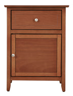 1 Drawer / 1 Door Nightstand with Durable Wood Construction - Multiple Colors