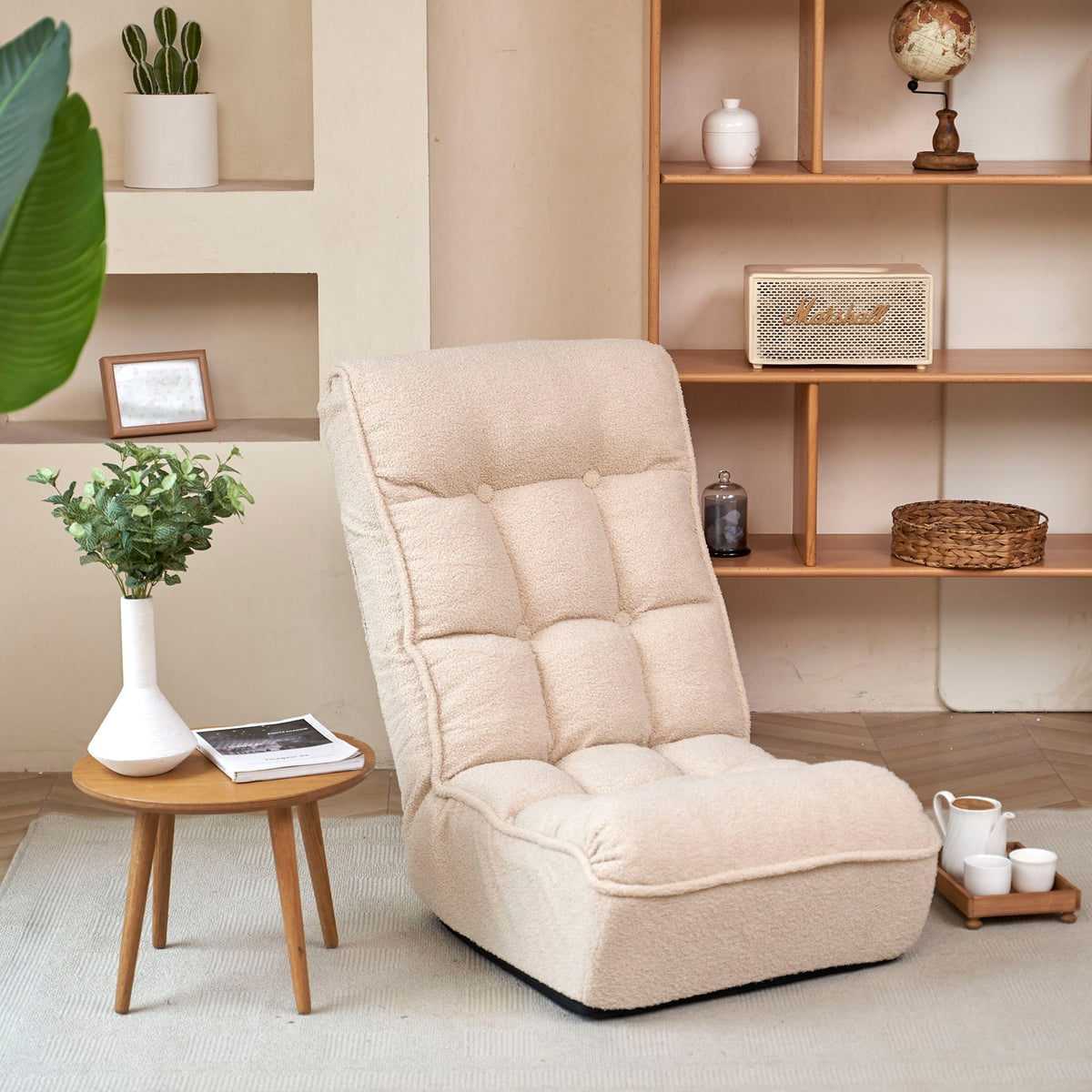 Reclining Japanese Chair with Adjustable Back - Fabric