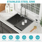 Topmount Kitchen Sink 16 Gauge Single Bowl with Nano Finish - Black