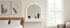 Floating Makeup Vanity Desk with 3-Color LED Mirror – Engineered Wood