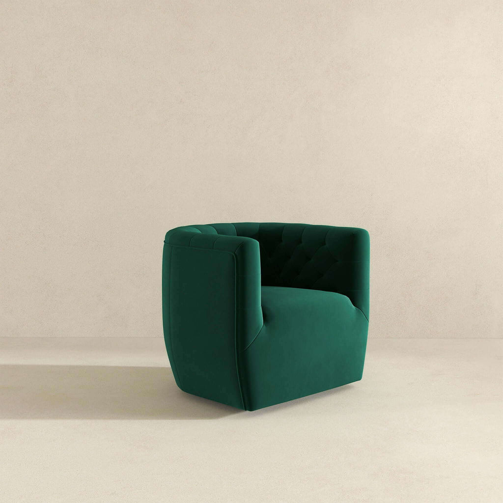 Ergonomic Design Swivel Chair with Tufted Accent - Multiple Colors