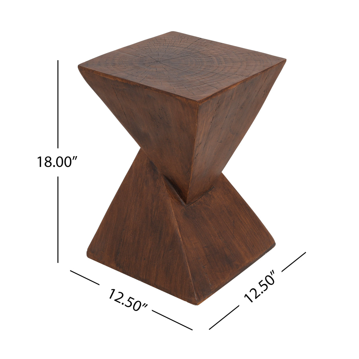 TESS Modern Side Table with Wood-Like Texture - Dark Brown or Light Gray