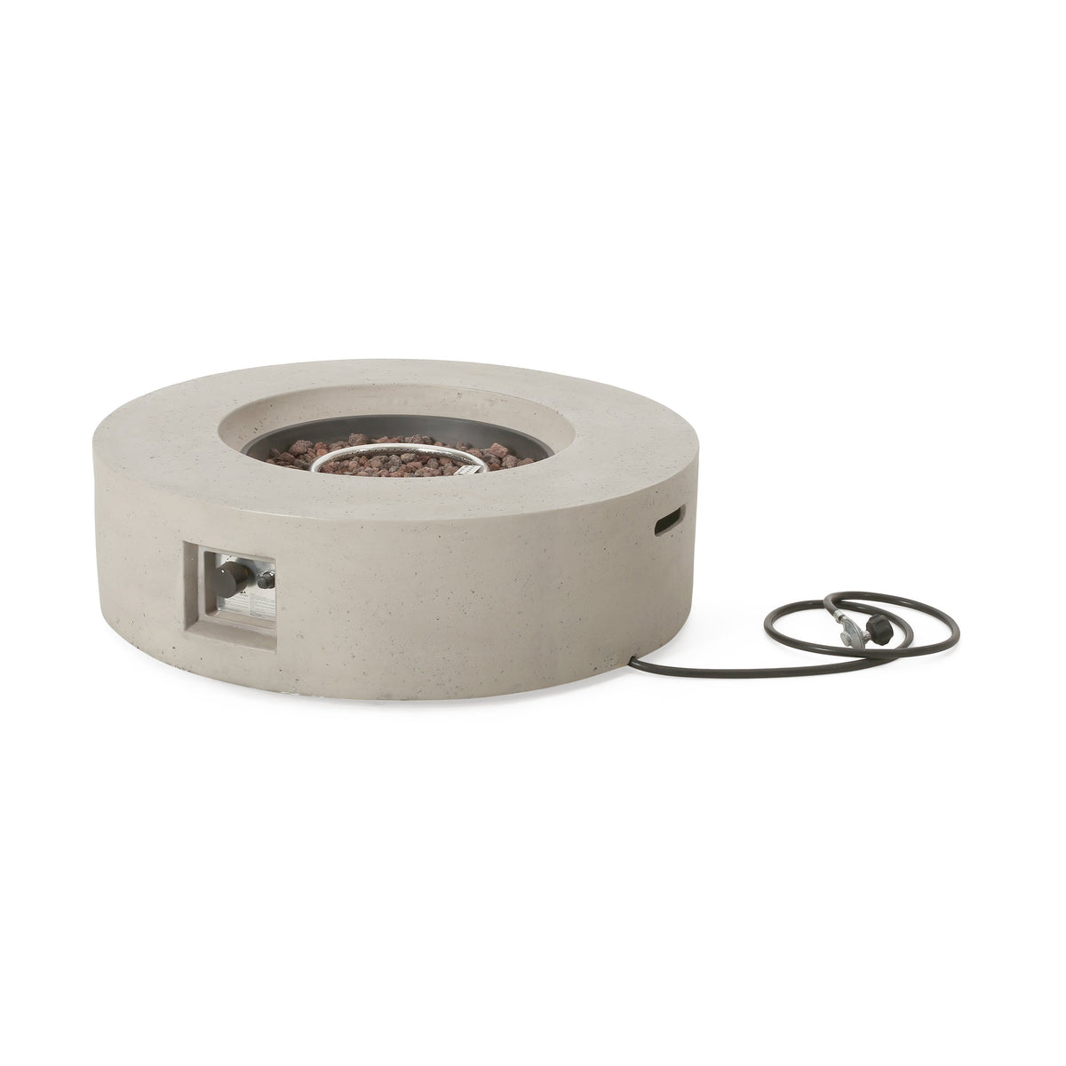 Outdoor Concrete Propane Fire Pit with 50,000 BTU - White