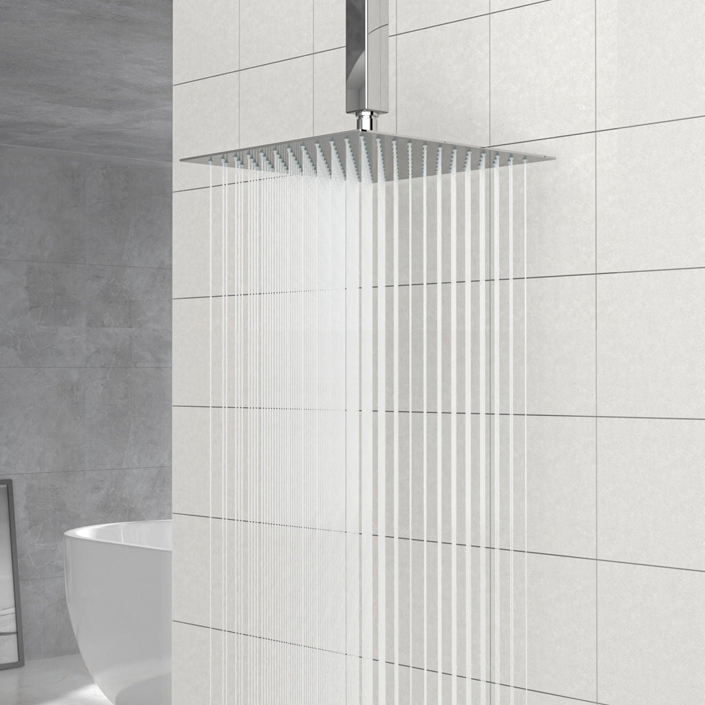 10" Square Rainfall Shower Head with 360° Adjustability – Multiple Colors