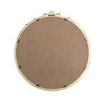 Round Wall Mirror with Decorative Leaf Crest - Gold