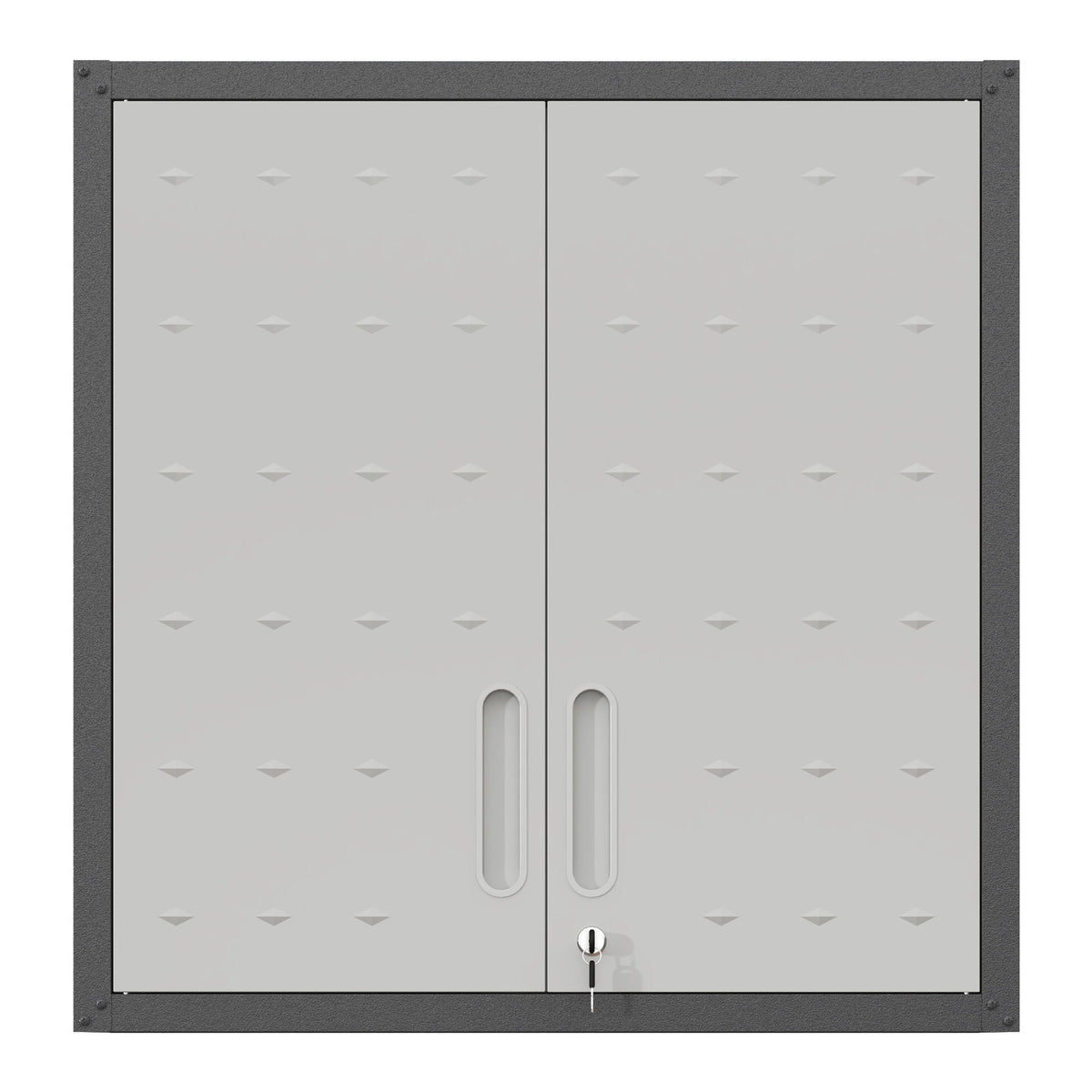 Metal Wall Mounted Tool Storage Cabinet with 2 Locking Doors and Adjustable Shelf - Gray or Black