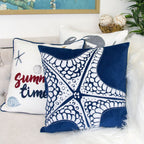 Seastar Starfish Pillow Cover with Reinforced Stitching - Indigo