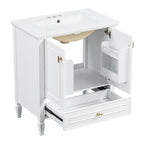 Freestanding Vanity with Drawer & Soft Close Doors - Green or White