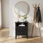 Fluted Nightstand with 2 Drawers and Soft-Close Slides - Multiple Colors