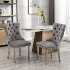 Contemporary Upholstered Dining Chair Set with Nailhead Trim - Multiple Colors