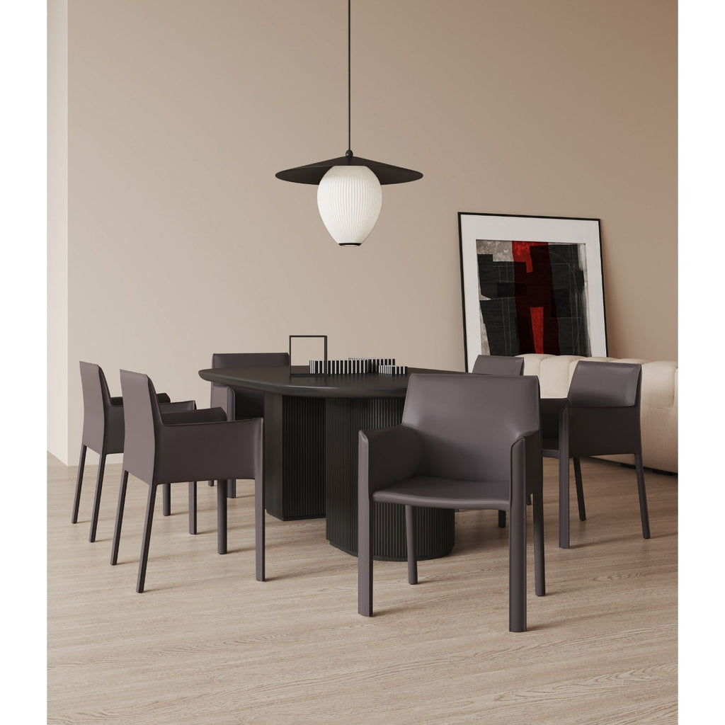 Vogue Dining Chair with Metal Frame - Light Brown or Dark Gray
