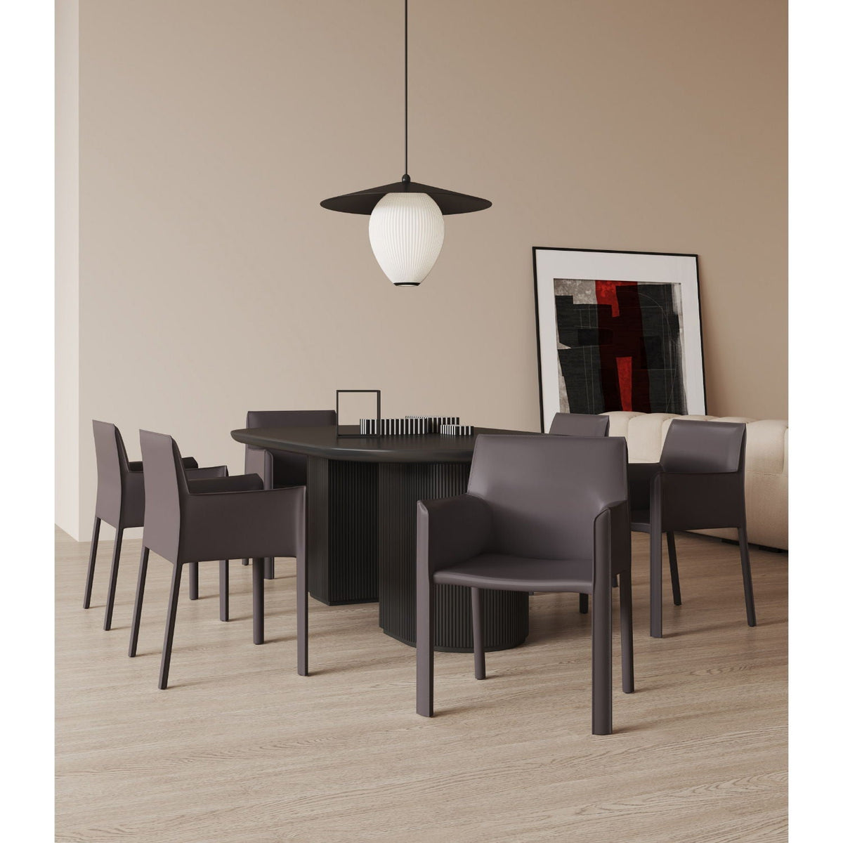 Vogue Dining Chair with Metal Frame - Light Brown or Dark Gray