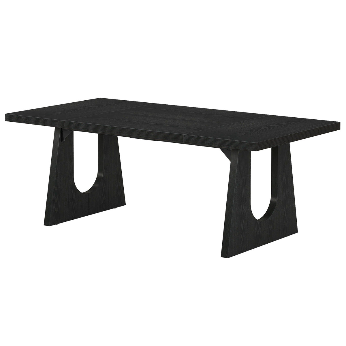 Large Rectangular Dining Table with Farmhouse Style - Light Brown or Black