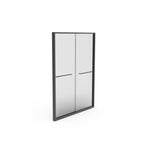 Double Sliding Shower Door with Tempered Glass - Matte Black