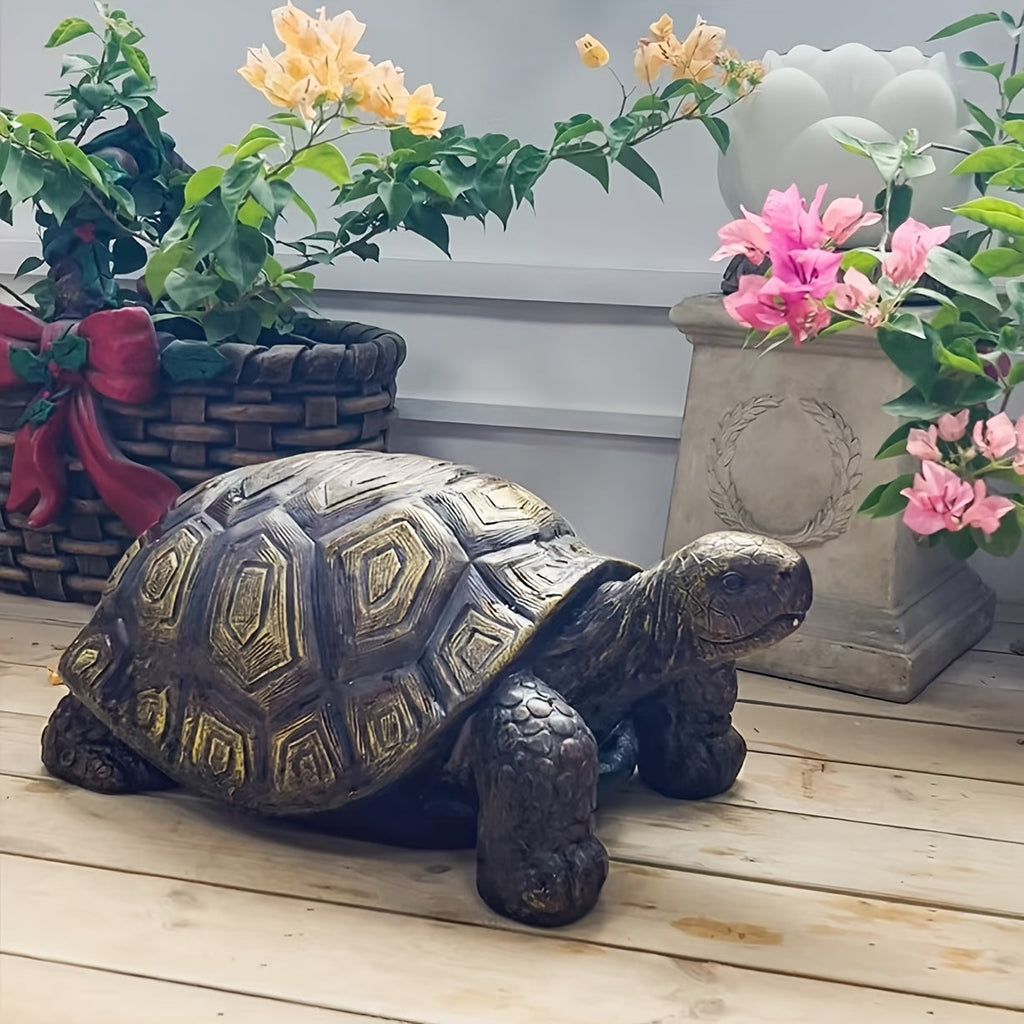 Large 3D Turtle Statue with Realistic Detailing - Resin