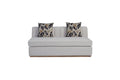 Channel Armless Loveseat with Dacron-Wrapped Cushions - Off White
