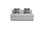 Channel Armless Loveseat with Dacron-Wrapped Cushions - Off White