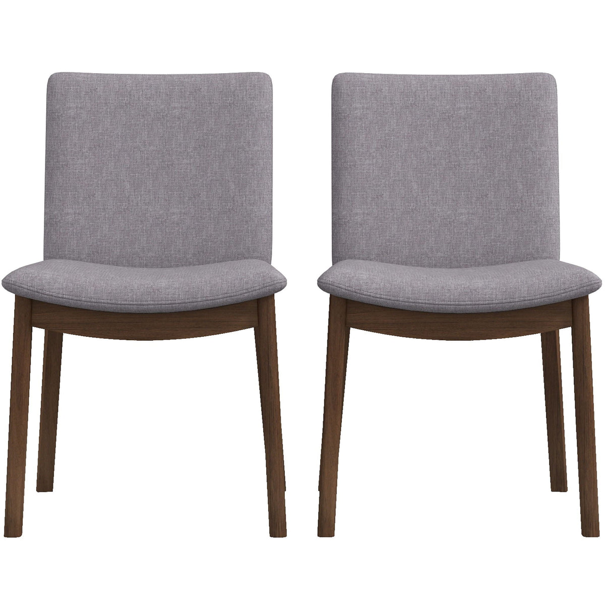 Mid-Century Modern Solid Wood Dining Chair Set with Fabric Upholstery - Multiple Colors