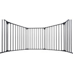 Adjustable Metal Safety Gate Play Yard with Pivoting Panels - Black