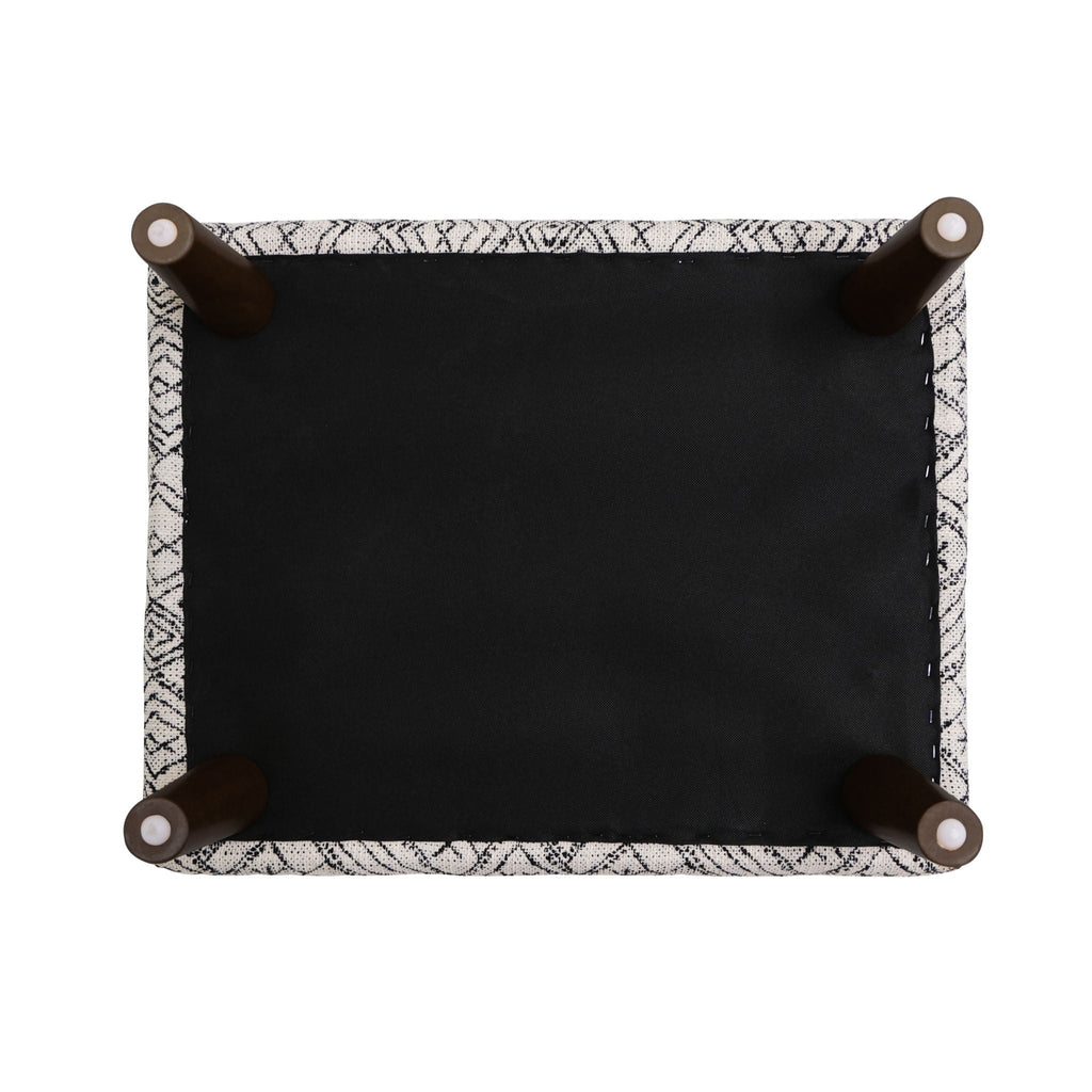 Abstract Ottoman - Upholstered Ottoman with Engineered Wood Frame - Black