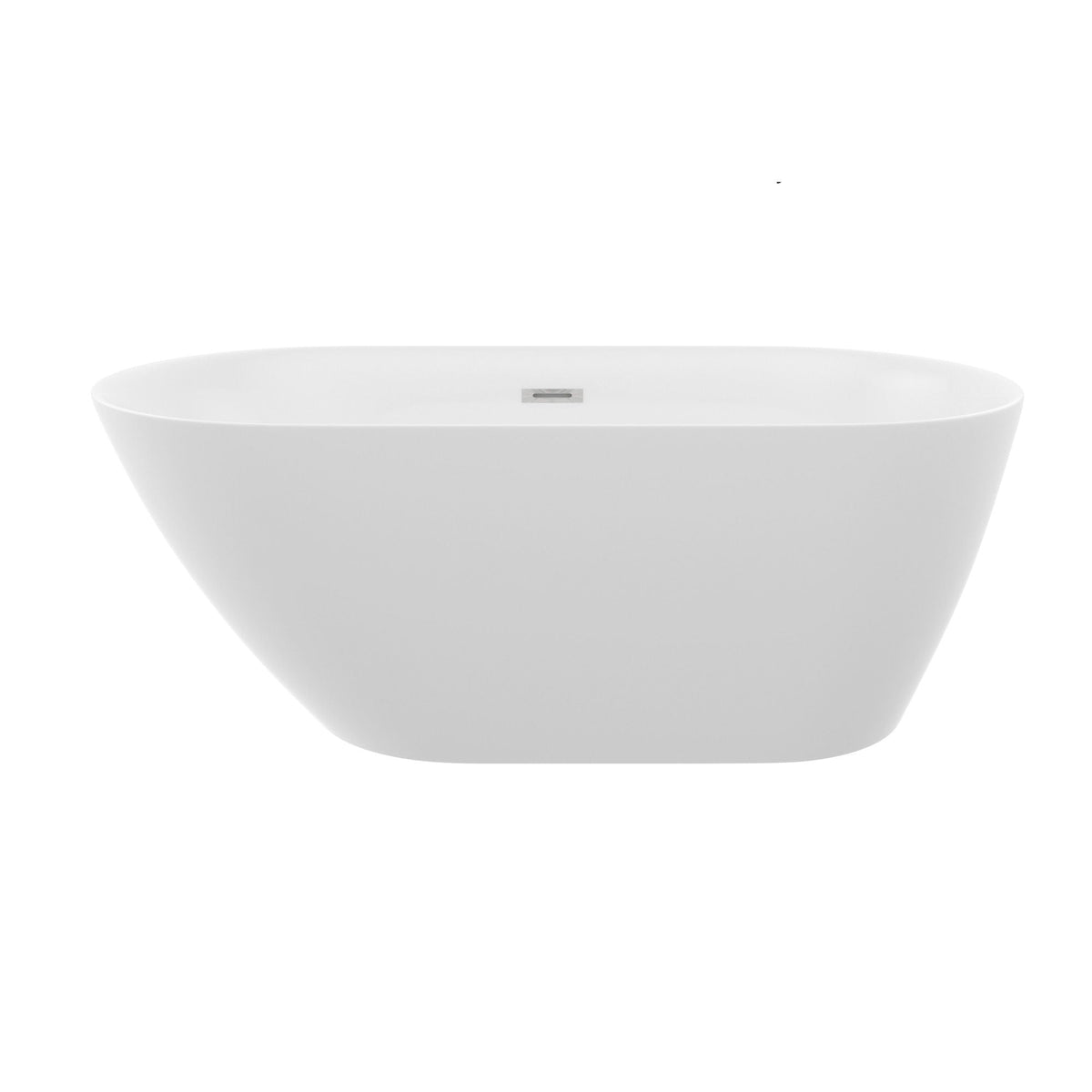 Glossy Freestanding Bathtub with Pop Up Drain - White