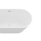 Gloss Freestanding Soaking Bathtub with Overflow and Drain - White