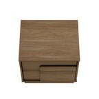 Modern Nightstand with Push to Open Drawers - Dark Gray, Dark Brown, or Light Brown