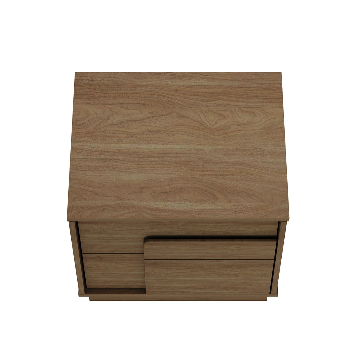 Modern Nightstand with Push to Open Drawers - Dark Gray, Dark Brown, or Light Brown