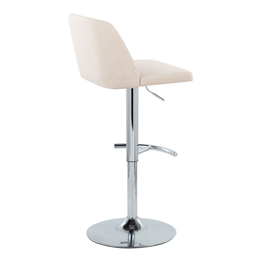 Contemporary Adjustable Barstool Set with Swivel & Rounded T Footrest - Multiple Colors