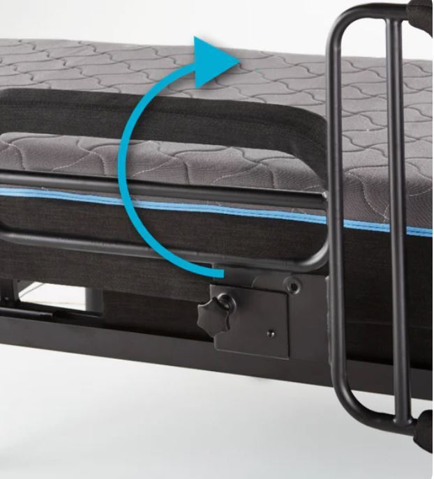 Adjustable Sleep To Stand Bed with Lift Assist and Memory Foam Mattress - Dark Gray