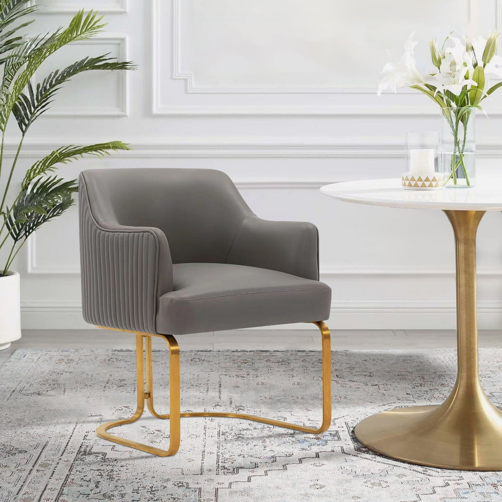Modern Dining Chair with Solid Wood Frame - Dark Gray, Beige, or Black