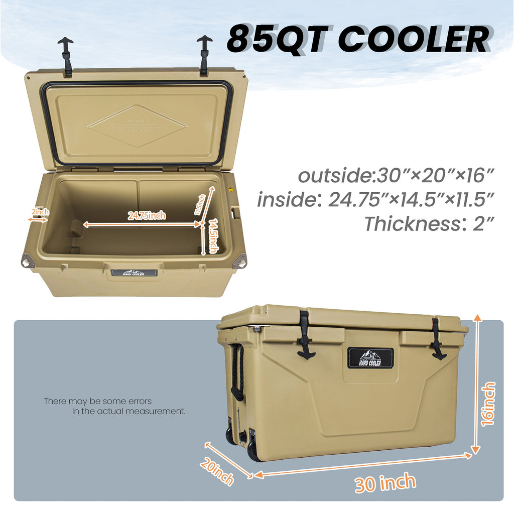 85 Quart Bear-Resistant Rotomolded Cooler with 6-Day Ice Retention - Khaki