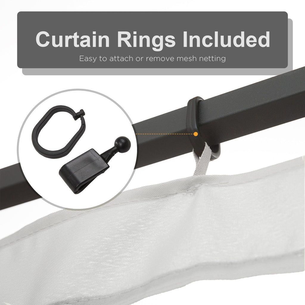 10' x 13' Replacement Mesh Sidewall Netting with Zippers - White