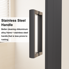 Framed Bi-fold Pivot Shower Door with Tempered Glass - Clear