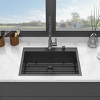 Topmount Kitchen Sink 16 Gauge Single Bowl with Nano Finish - Black